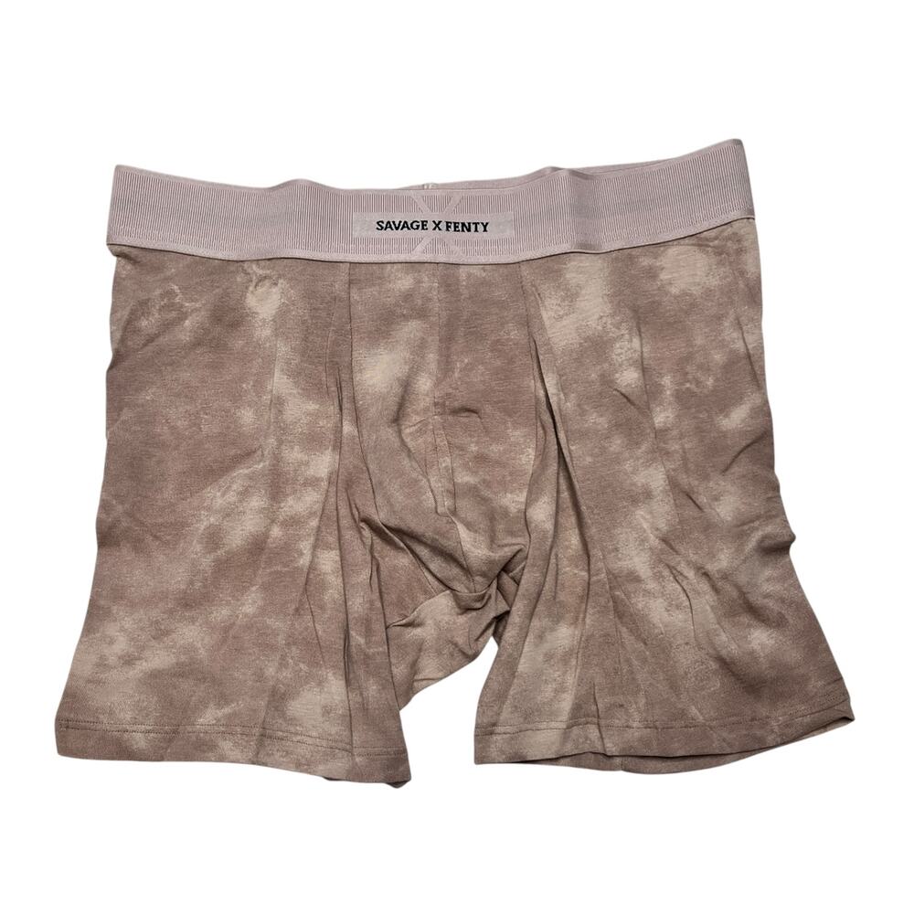 Savage X Fenty Savage X Cotton Boxer Briefs Blanc Brown Diffused Camo Print XS
